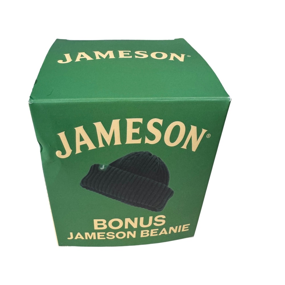 Jameson Irish Whiskey Bonus Beanie Hat‎ Black Ribbed Knit Watch Cap New In Box